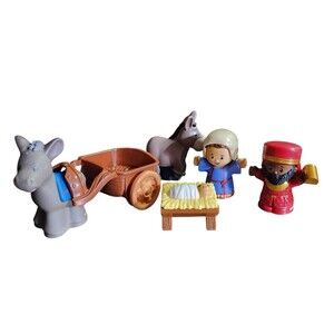 Lot of 6 Fisher Price Little People Nativity Playset Pieces Baby Jesus, Mary etc
